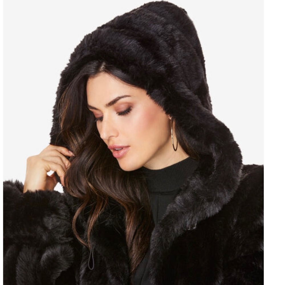 Black faux fur coat - Picture 6 of 12
